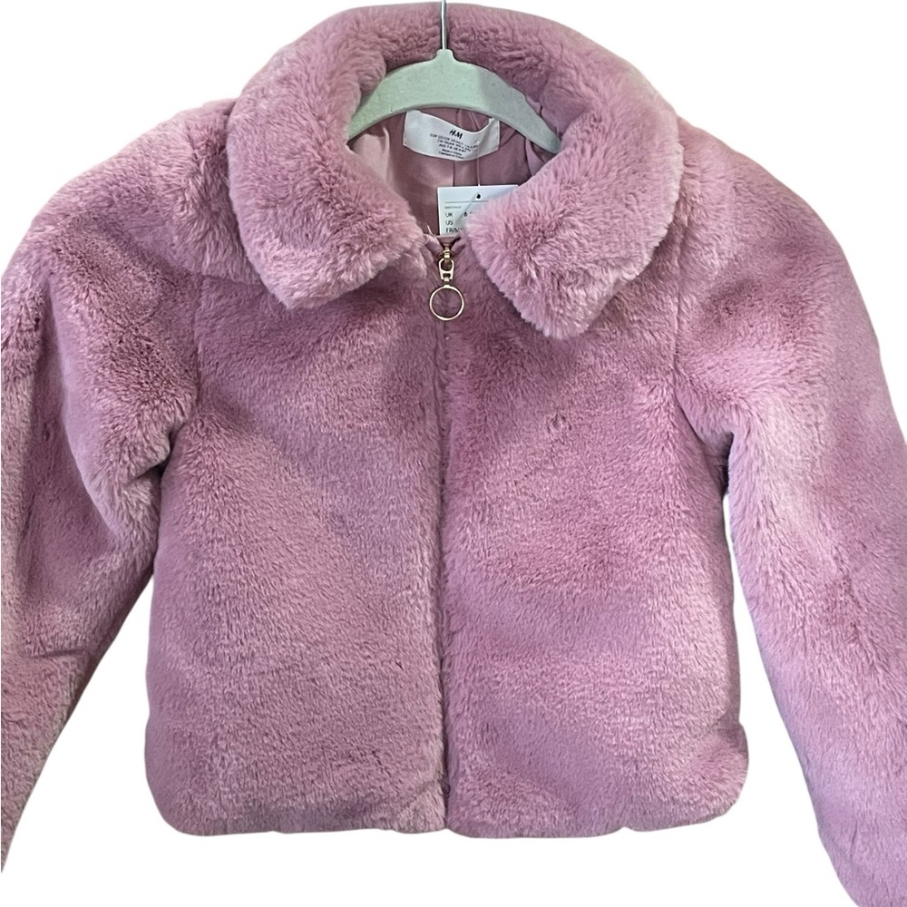 H&M Soft light purple Kids Faux Fur Puffer Jacket